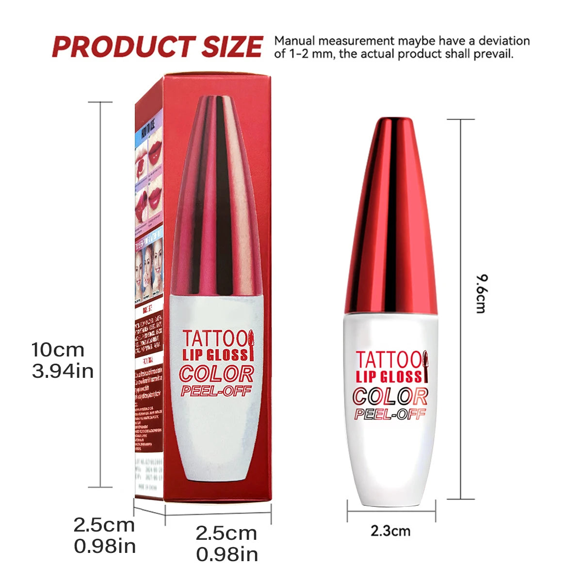 4-Color Peel Off Lip Stain Tint Set, 10g Each