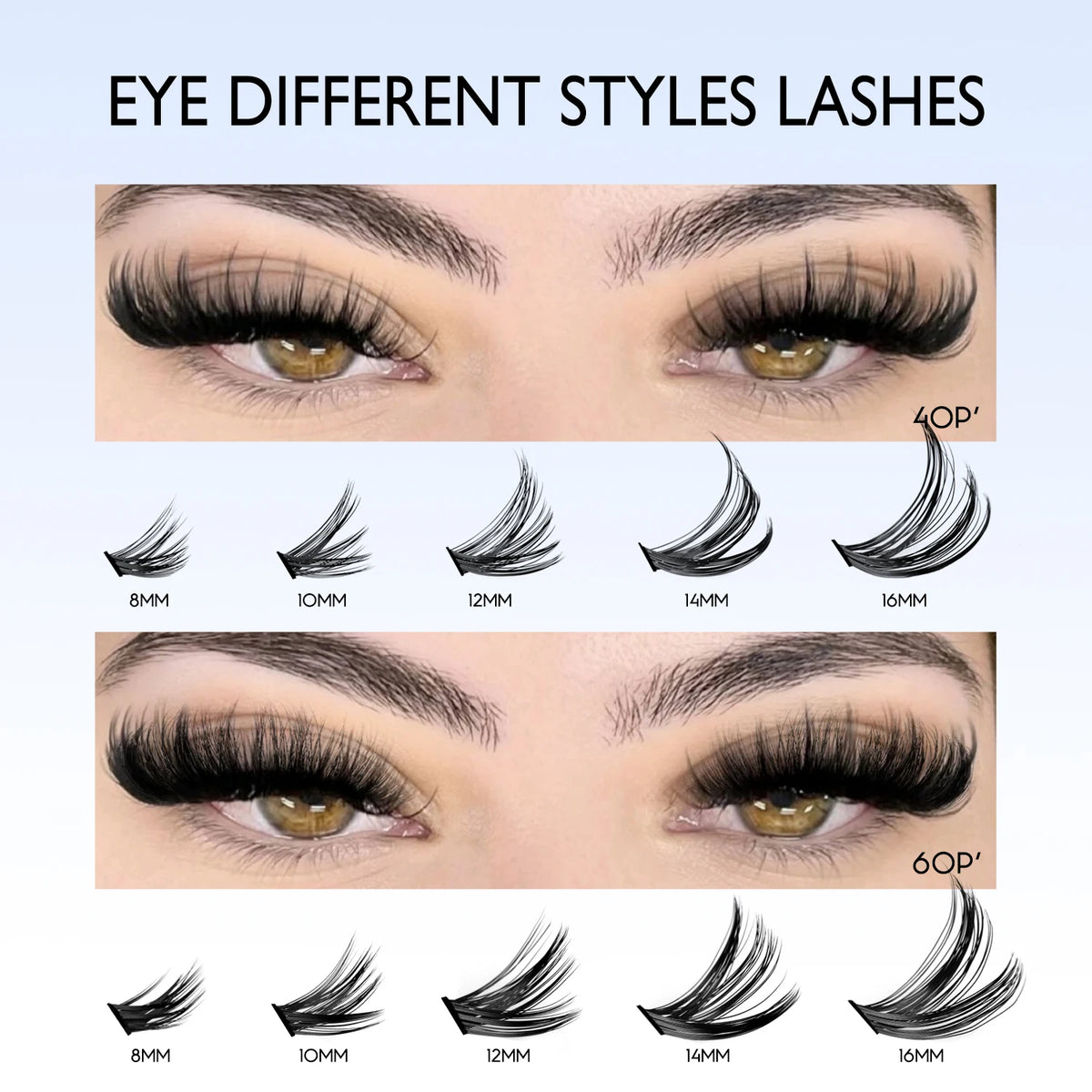 640 Pcs D Curl Lash Clusters Kit with Waterproof Reusable Extensions