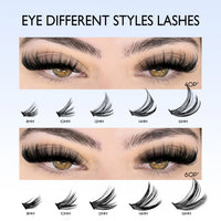 640 Pcs D Curl Lash Clusters Kit with Waterproof Reusable Extensions