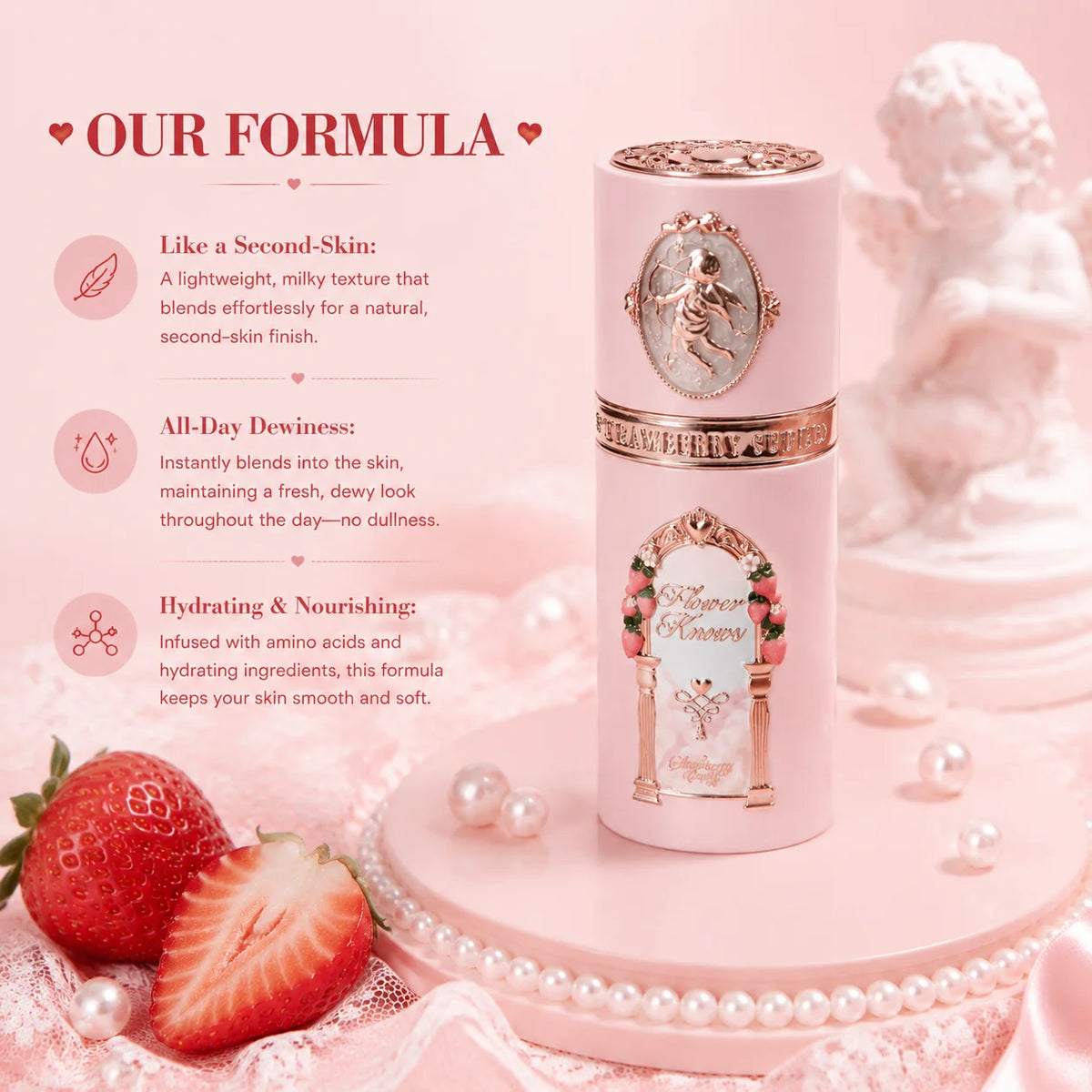 Strawberry Cupid Liquid Blush with Puff