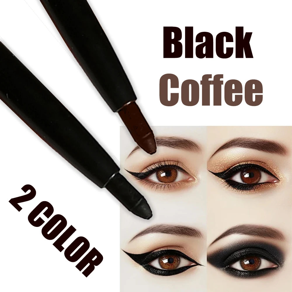 2-Piece Waterproof Smudge-Proof Eyeliner Pencils in Black and Brown