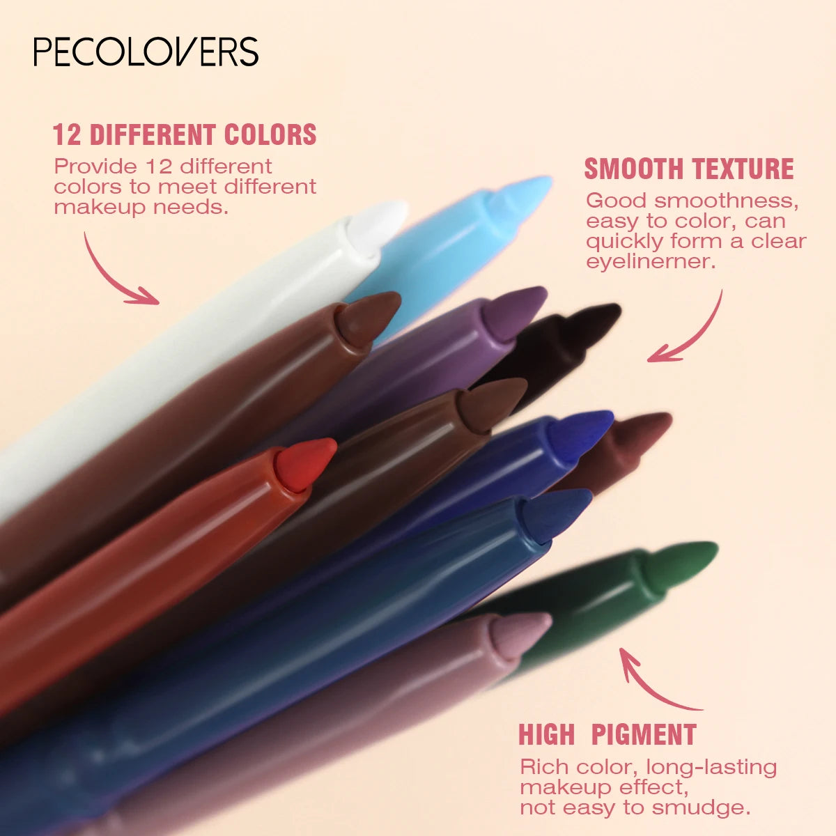Long-Lasting Waterproof Matte Eyeliner Pencil with Ultra-Fine Tip