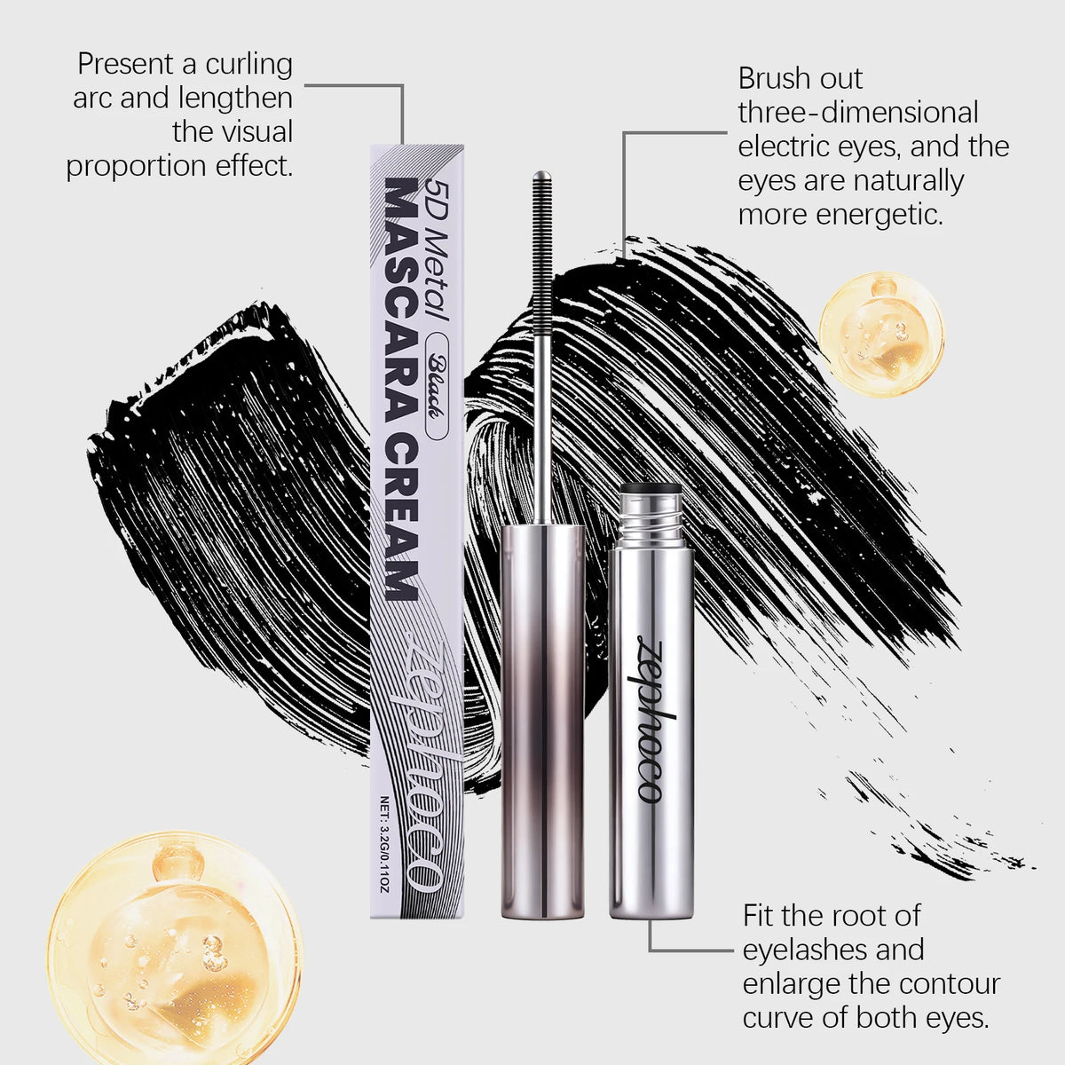 Waterproof Volumizing and Lengthening Black Mascara