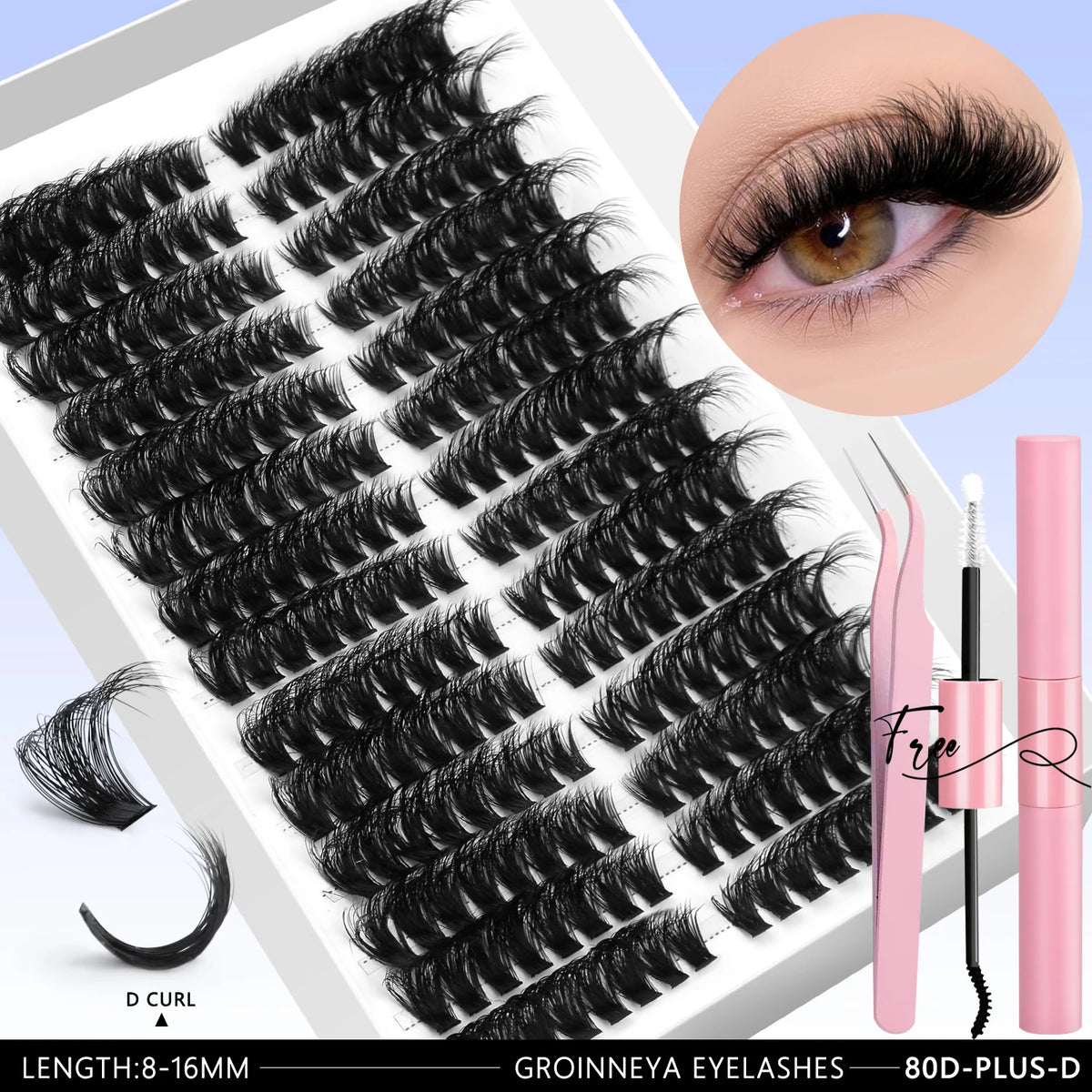 540pcs Lash Clusters Kit with Bond and Seal