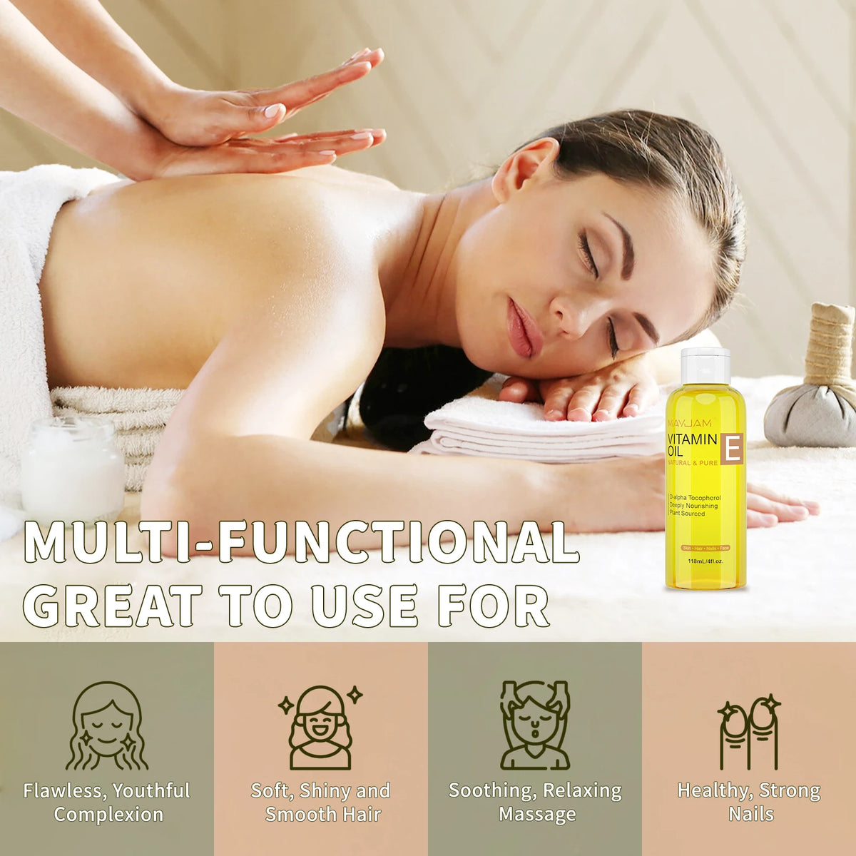 Vitamin E Oil for Skin, Hair and Body Massage