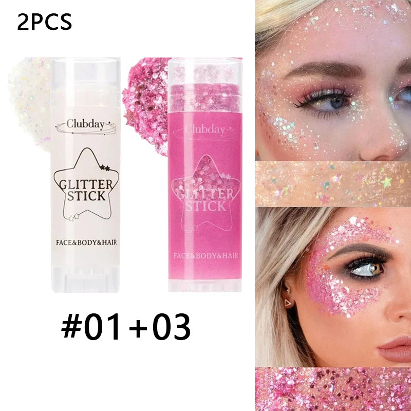 White Pearl Sparkling Sequins Glitter Gel Stick for Face and Body