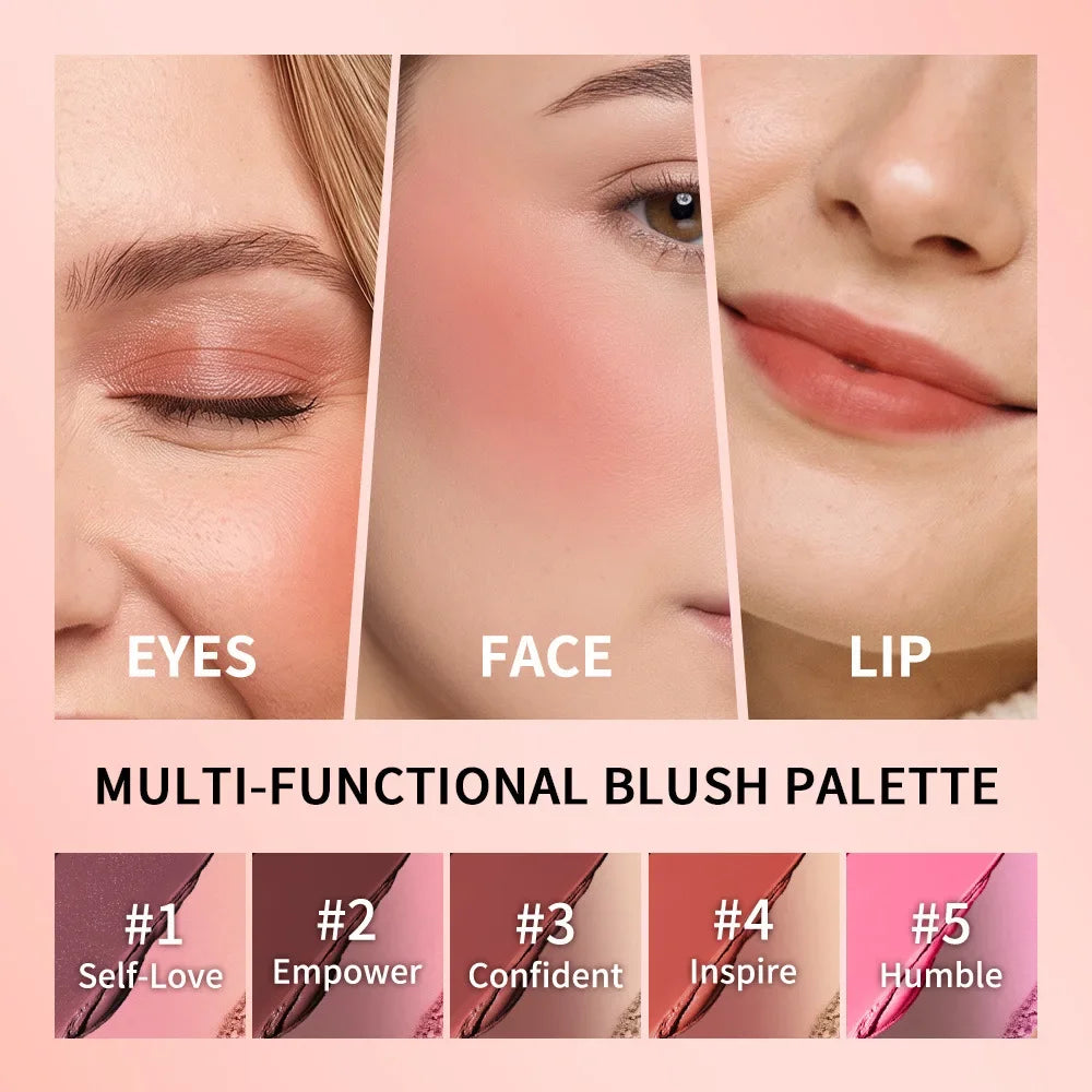 Triangular Two-Tone Matte Blush Palette with Folding Design