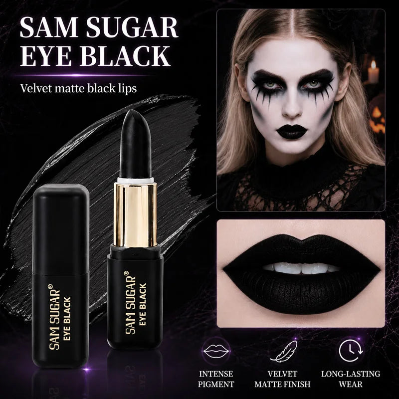 3-Piece Halloween Gothic Makeup Set with White Foundation, Highlighter, and Black Face Paint