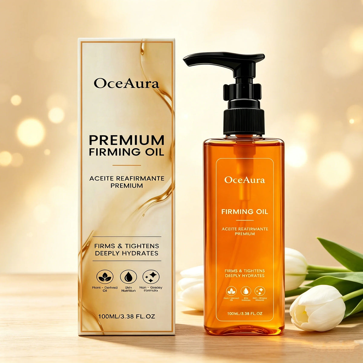 Firming and Brightening Body Massage Oil for Glowing Skin, 100ml