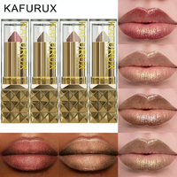 4-Piece Glitter Metallic Two-Tone Matte Pearlescent Lipstick Set