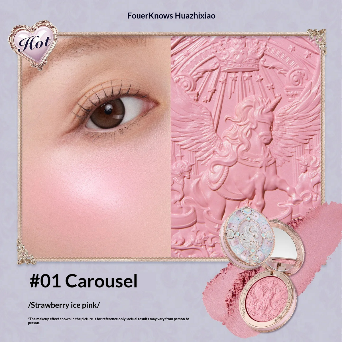 Knight Unicorn Strawberry Rococo Embossed Blush 5g