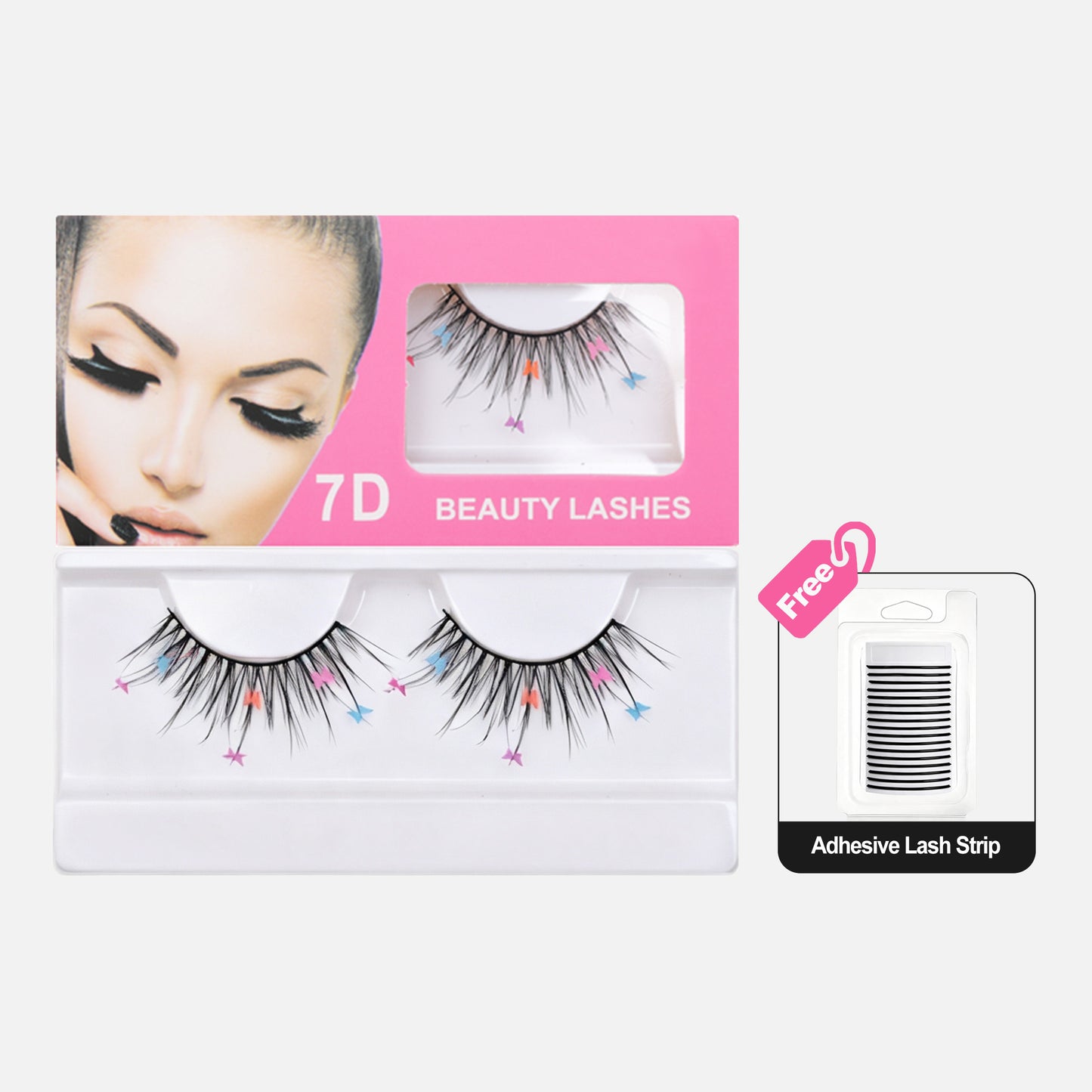 7D False Eyelashes with Colorful Butterfly